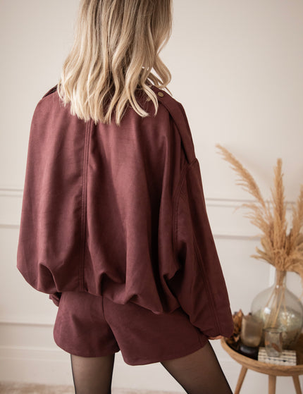 Sienna Suede Bomber Bordeaux - Jacket