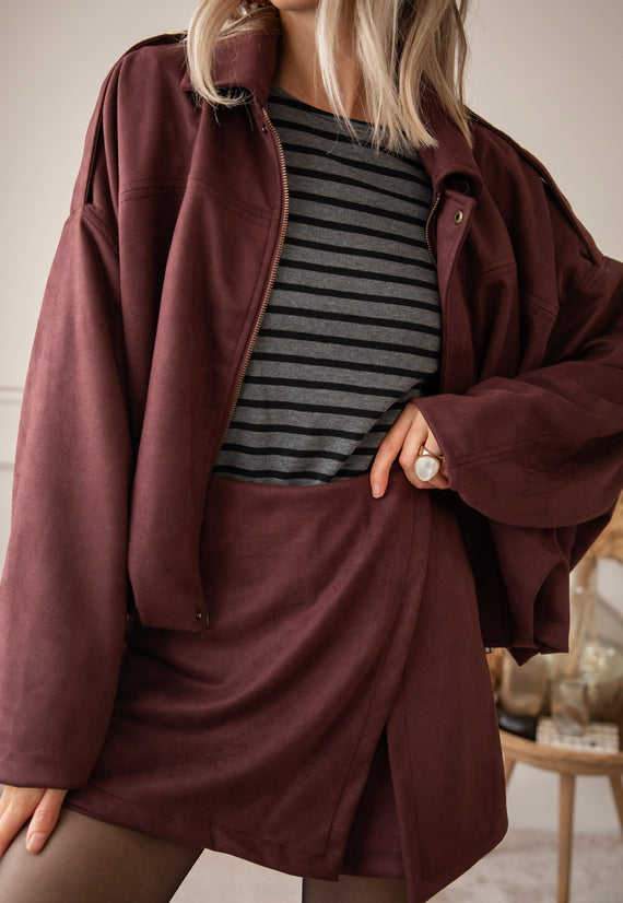 Sienna Suede Bordeaux - Skort