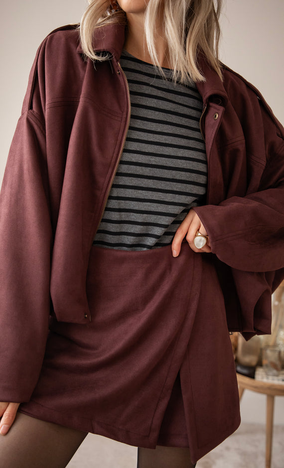 Sienna Suede Bordeaux - Skort