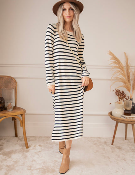 Sya Stripe Beige/Black - Dress