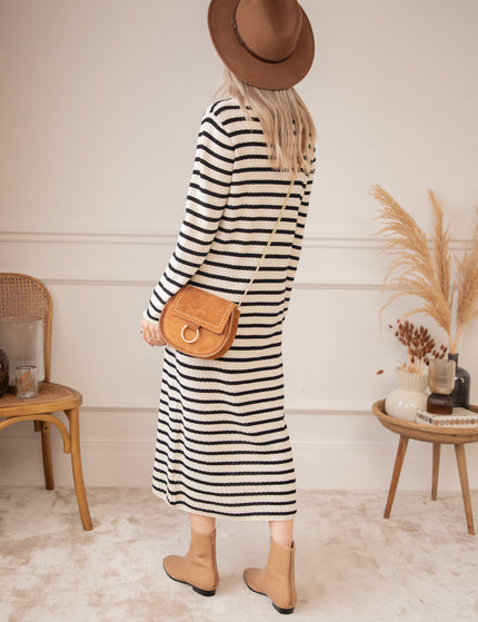 Sya Stripe Beige/Black - Dress