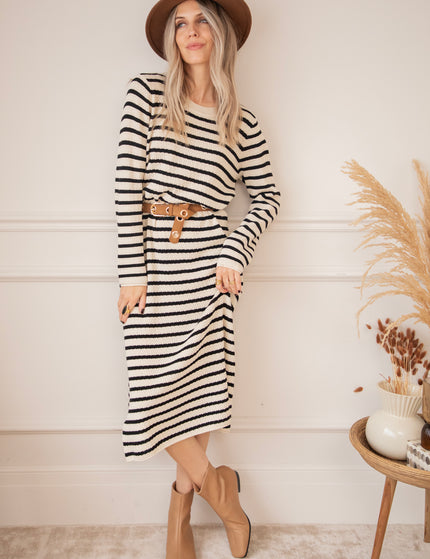 Sya Stripe Beige/Black - Dress