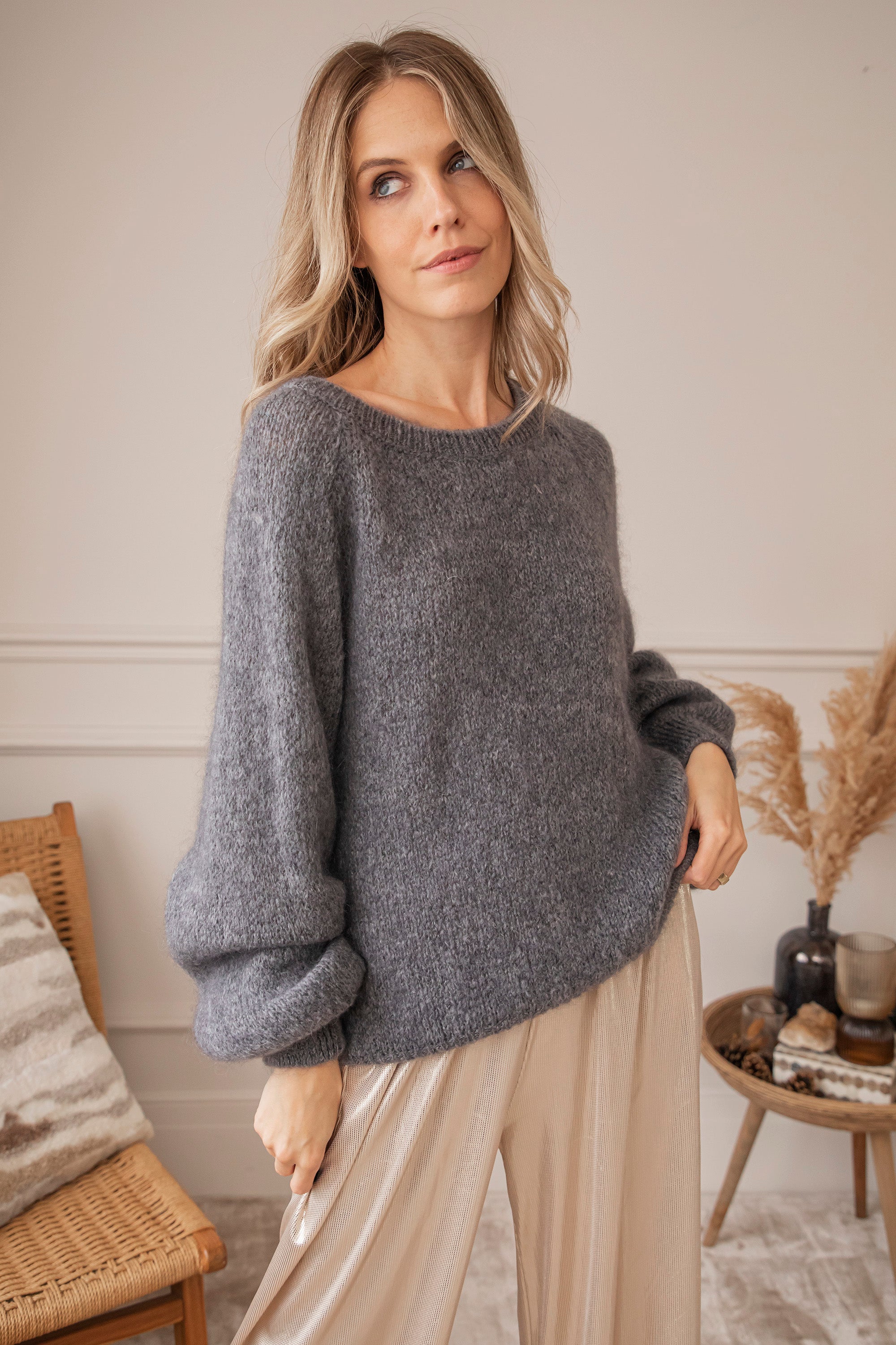 Grey mohair outlet jumper