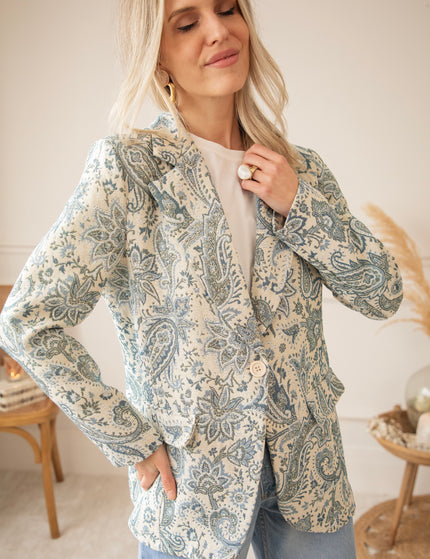 Rosy Belle Paisley Beige/Blue - Blazer