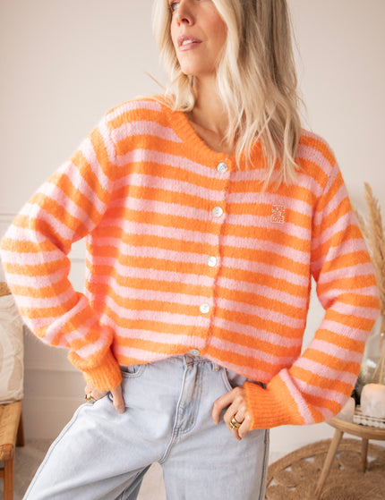 More Self Love Stripes Orange/Soft Pink - Cardigan