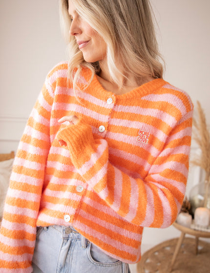 More Self Love Stripes Orange/Soft Pink - Cardigan
