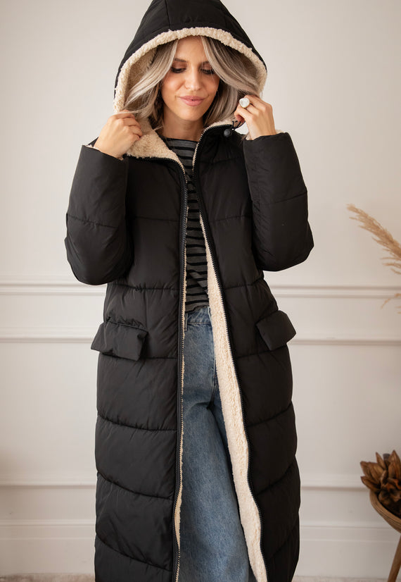 Mantel - The Reversible - Schwarz/Beige