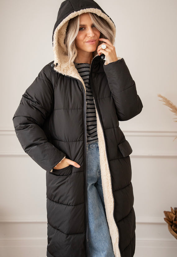 Mantel - The Reversible - Schwarz/Beige