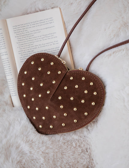 Studded Heart Brown - Handbag