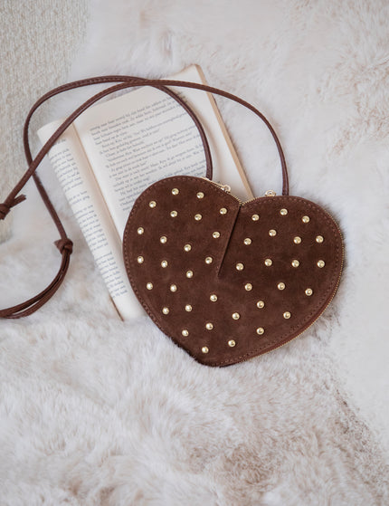 Studded Heart Brown - Handbag