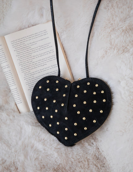 Studded Heart Black - Handtas