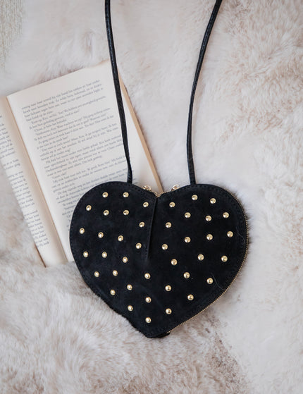 Studded Heart Black - Handtas