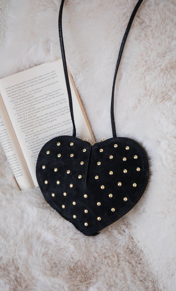 Handtasche - Studded Heart - Schwarz