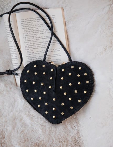 Studded Heart Black - Handtas