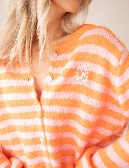 More Self Love Stripes Orange/Soft Pink - Cardigan