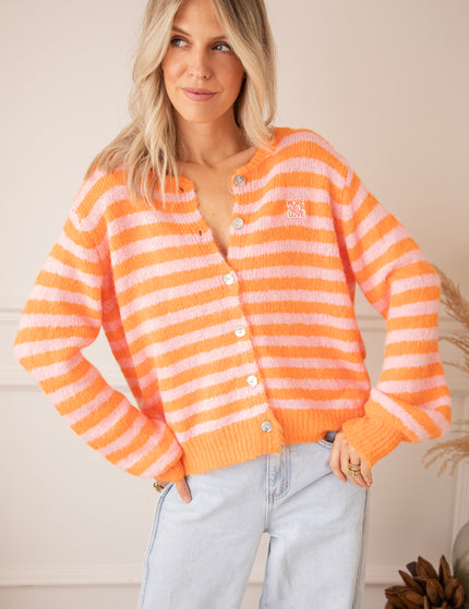 More Self Love Stripes Orange/Soft Pink - Cardigan