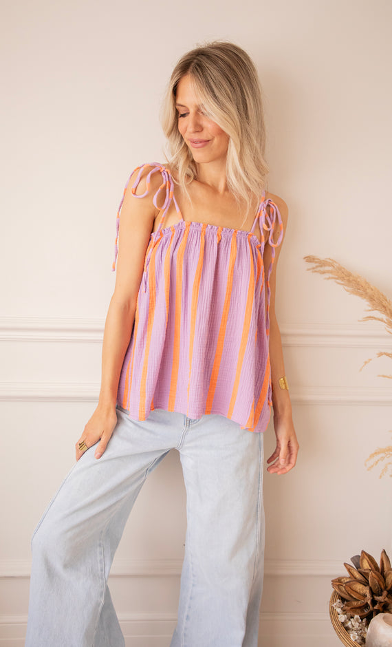 Sunny Stripe Energy Lila/Orange - Top