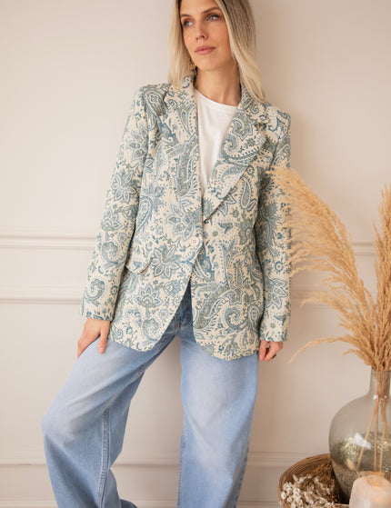 Rosy Belle Paisley Beige/Blue - Blazer