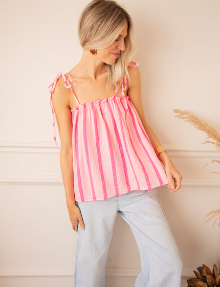 Top - Sunny Stripe Energy - Baby Rosa/Fuchsia