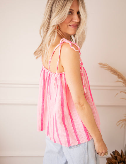 Top - Sunny Stripe Energy - Baby Rosa/Fuchsia