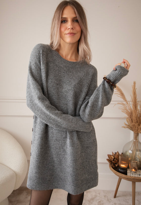Coziya Grey - Sweater Dress