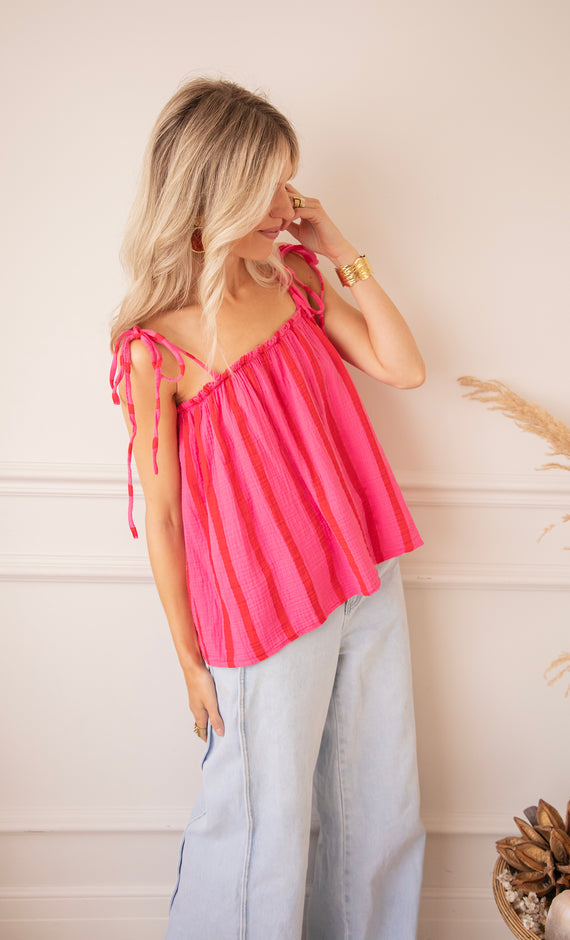 Sunny Stripe Energy Pink/Red - Top