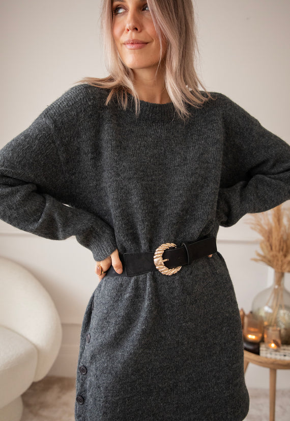 Coziya Dark Grey - Sweater Dress