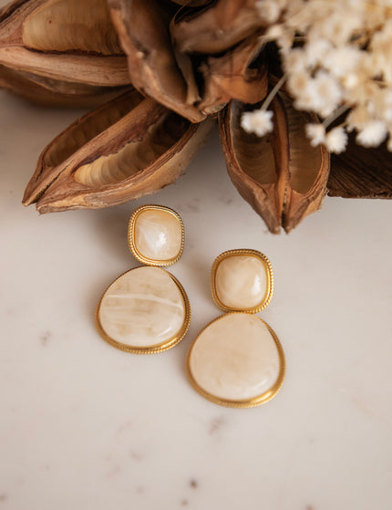 Lunara Gold/Beige - Oorbellen