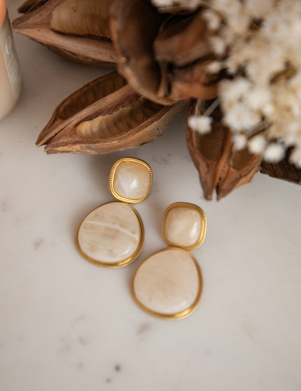 Lunara Gold/Beige - Oorbellen