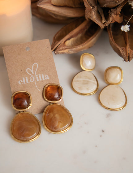 Lunara Gold/Brown - Oorbellen