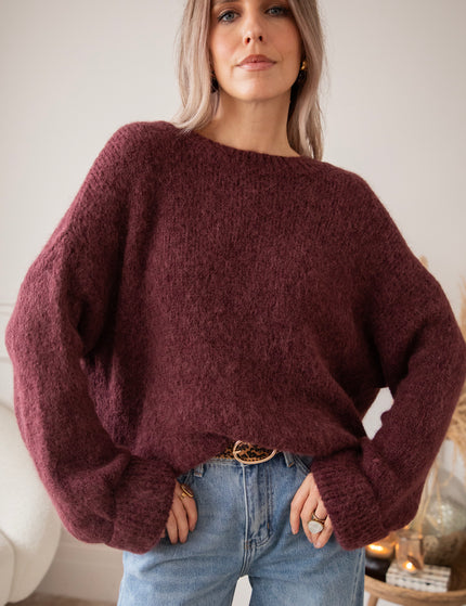 Pullover - Basic Emily - Burgunderrot