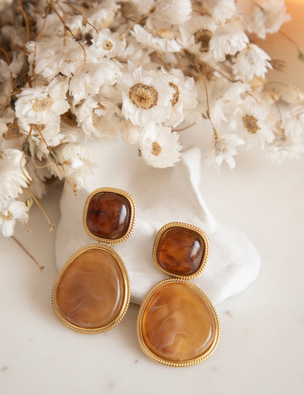 Lunara Gold/Brown - Oorbellen