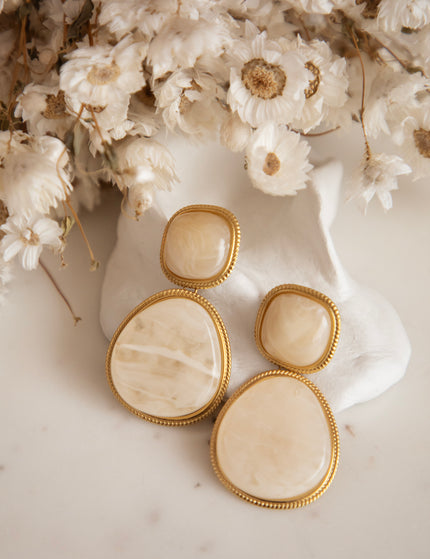 Lunara Gold/Beige - Oorbellen
