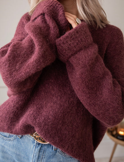 Pullover - Basic Emily - Burgunderrot