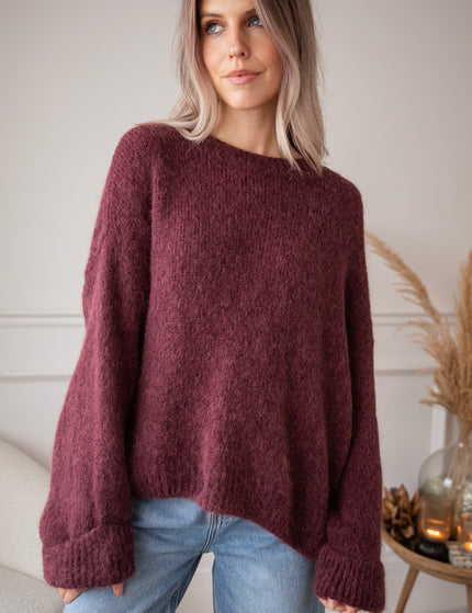 Pullover - Basic Emily - Burgunderrot