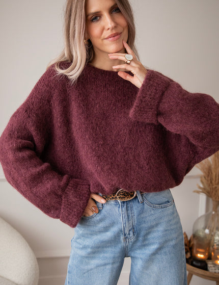 Pullover - Basic Emily - Burgunderrot