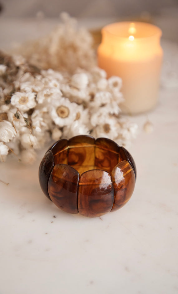 Armreifen - Elastelle - Braun