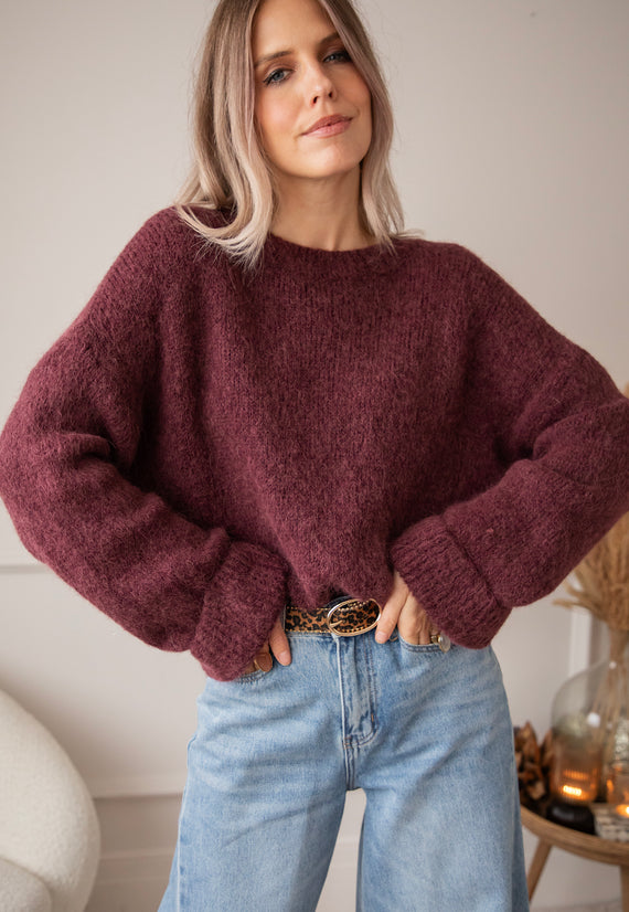 Pullover - Basic Emily - Burgunderrot