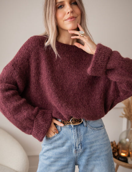 Pullover - Basic Emily - Burgunderrot