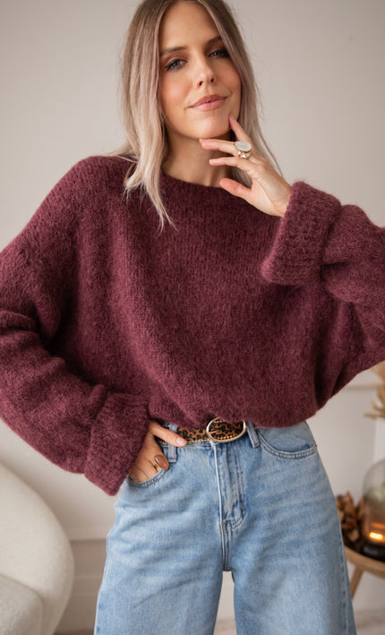 Pullover - Basic Emily - Burgunderrot