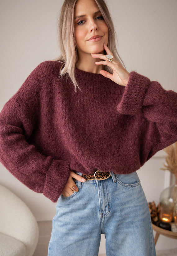 Pullover - Basic Emily - Burgunderrot