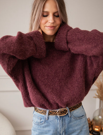 Pullover - Basic Emily - Burgunderrot