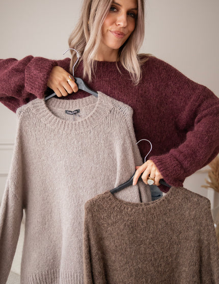 Pullover - Basic Emily - Burgunderrot