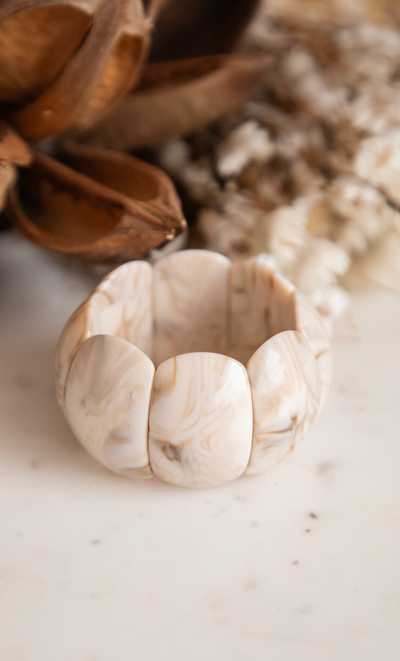 Armreifen - Elastelle - Beige