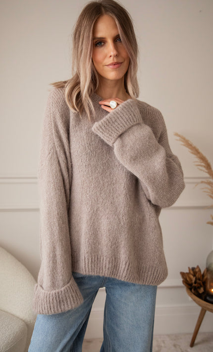 Pullover - Basic Emily - Taupe