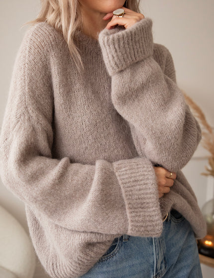 Pullover - Basic Emily - Taupe