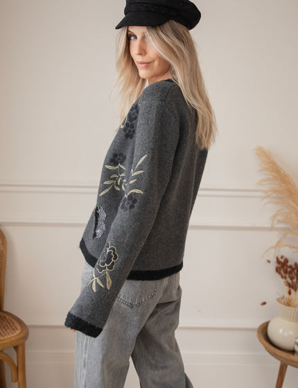 Harvest Bloom Dark Grey - Cardigan