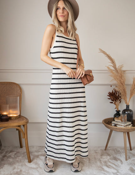 Harmony Stripes Black/White - Maxi Jurk