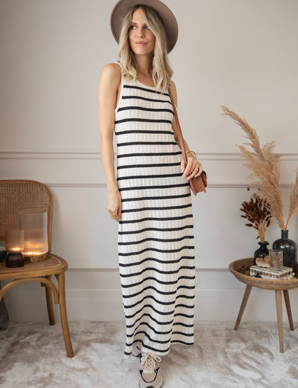 Harmony Stripes Black/White - Maxi Jurk