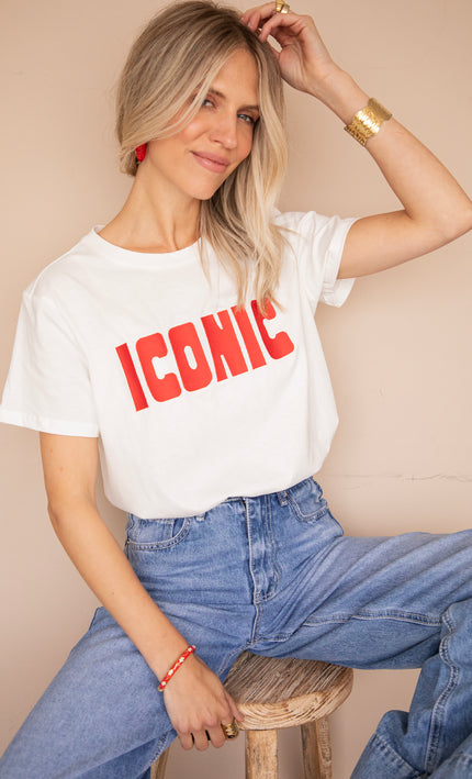 Call Me Iconic White/Red - T-Shirt